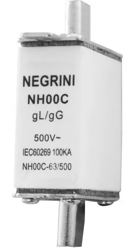 Fusível NH Retardado TAM 00 63A 78X60X29MM 500V Porcelana WEG