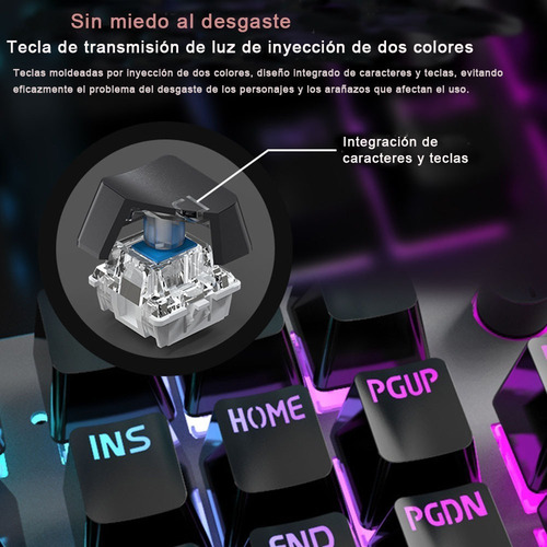 Imagen 5 de 7 de Teclado Mecanico Español Con Ñ Led Teclado Gamer Alambrico