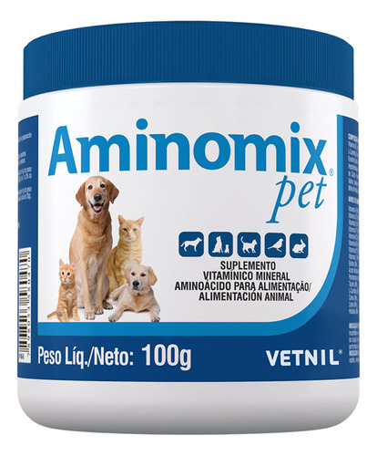 Complexo Vitamínico Aminomix Pet Vetnil 100g 