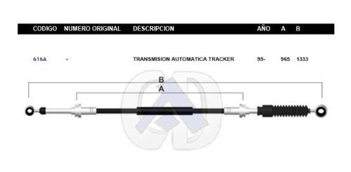 Cable De Transmision Gm Tracker 95-98 Aut #616a