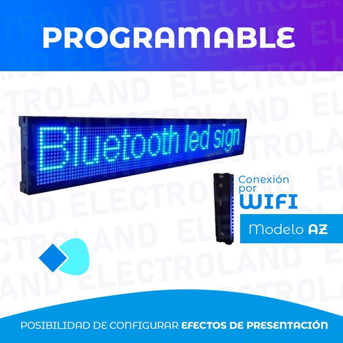Imagen 2 de 10 de Cartel Led Programable Wifi Android Ios Dinamico Azul 1m App
