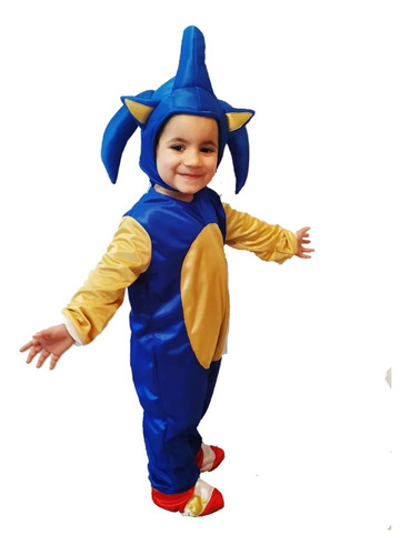 Disfraz De Sonic + Gorrito + Zapatitos! Excelente Calidad!