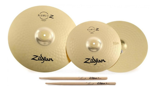 Imagen 2 de 2 de Zildjian Planet Z Fundamentals Pack Set Platillos + Baquetas