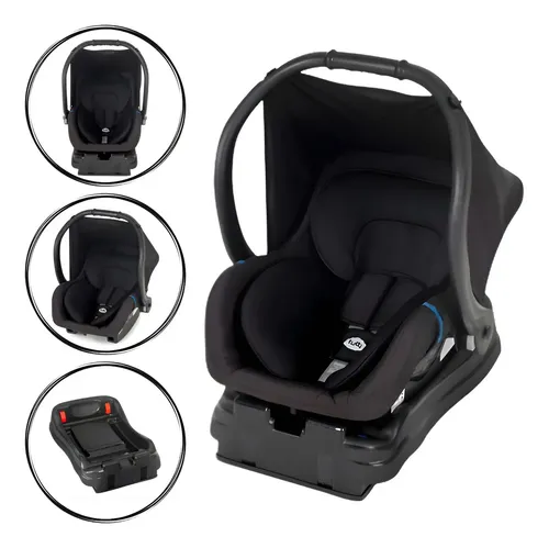 Bebê Conforto Preto Com Base, Cadeirinha Infantil Para Carro Pret...
