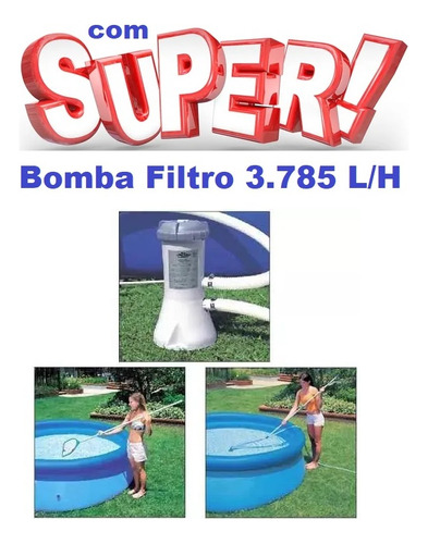 Kit De Limpeza Intex Aspirador + Bomba Filtrante 3785 L 220v