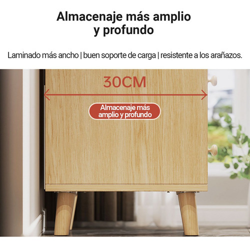 Buro Madera Sencillos De Recamara Mesa Noche Con 2 Cajones Color Roble