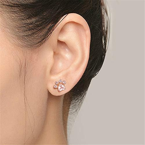 Pendientes De Tuerca En Forma De Pata, Oro Rosa De 18 Quilat