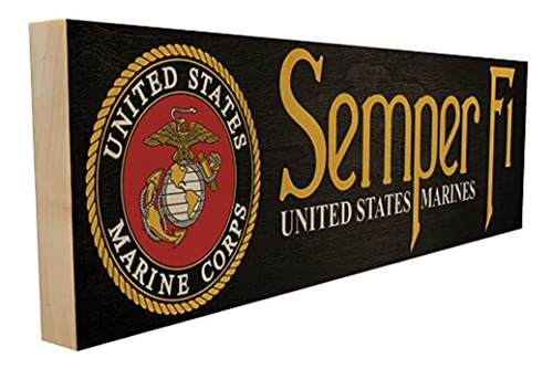 Letrero De Madera Semper Fi. Regalos Del Cuerpo De Marines .