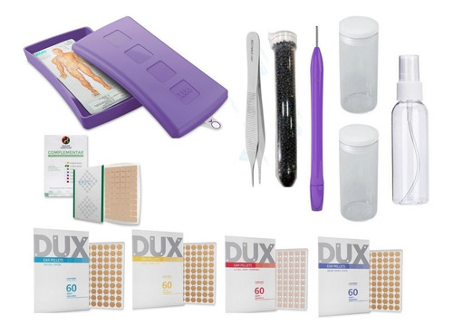 Imagem 1 de 6 de Kit Acupuntura Auriculoterapia Completo Dux 12 Peças