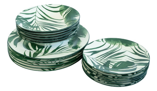 Vajilla Porcelana 18 Piezas Diseño Bruna - Doral Bruna Hojas