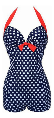 Traje De Baño Vintage Xxxl Monokini Polka Bikini De Una Piez