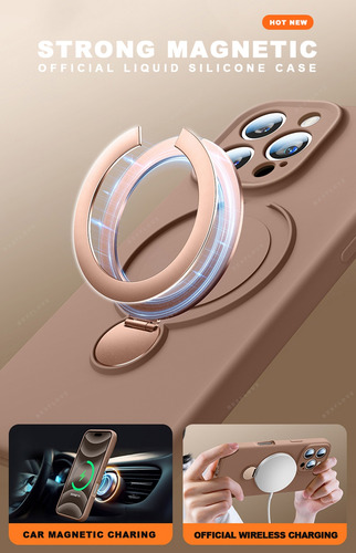 Funda De Teléfono Con Cordón Magnético De Silicona Líquida Para iPhone 16 Plus 13, 15, 14, 16 Pro, Correa De Carga Máxima, Funda Blanda