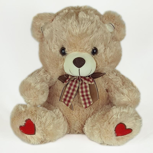 Imagem 1 de 3 de Urso De Pelúcia 35cm Bege Coração