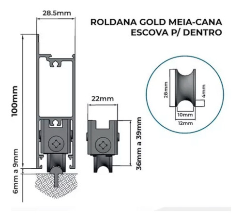 Roldana Côncava 150kg/par Linha Gold Rolshow Kit Com 16 Unid