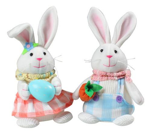 2 Piezas De Adornos Luminosos De Peluche Con Forma De Coneji