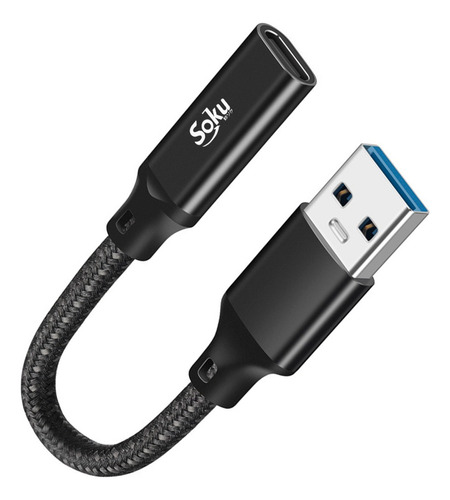 Soku Adaptador Usb 3.2 A Tipo C 3a Hembra Audio Ultra Rapido Color Negro