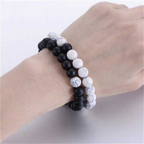 Imagen 3 de 10 de Pulseras Para Parejas Piedras Naturales Ónix