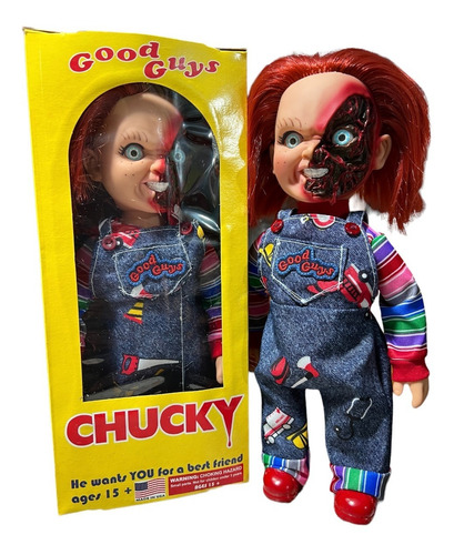 Muñeco Chucky Sonido Y Luz Articulado Cara Mutilada Quemada