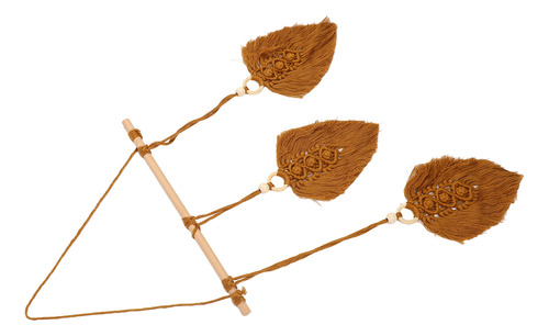 Tapiz De Hojas Tejidas A Mano De Algodón Estilo Boho Para Co