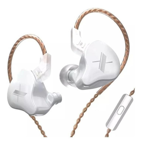 Auriculares in-ear KZ EDX with mic blanco monitoreo gaming