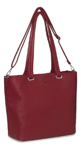 Cartera Tote Las Oreiro Love 18974 Color Bordó