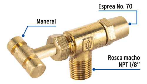 Llave Válvula Con Volante Baja/alta Presión Para Parrillas.