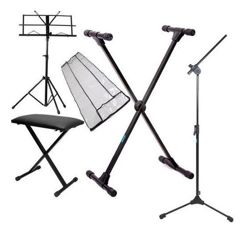 Kit Multi Acessórios De Teclado + Pedestal Para Microfone