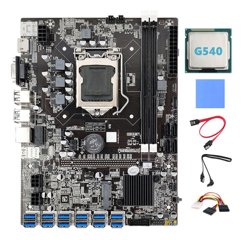 Placa Base Minera B75 Btc Con Cpu G540+almohadilla Térmica+c