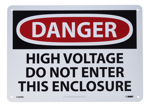 Nmc D289rb Osha Sign Legend  Peligro High Voltage Do Not In
