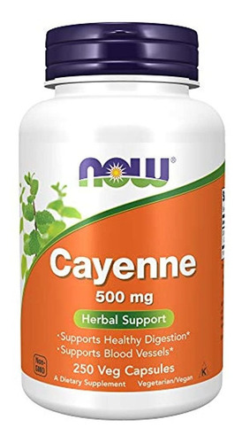 Now Supplements Cayenne (capsicum Annuum) 500 Mg, 250 Capsul