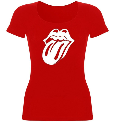 Remera Mujer Algodón Rock Lengua The Rolling Stones 