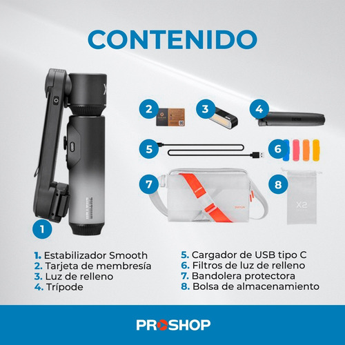 Imagen 10 de 10 de Estabilizador Celular Gimbal Zhiyun Smooth X2 Combo Bolso