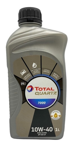 Óleo de motor Total Quartz Semi sintético 10W-40 para carros, picapes e suvs Acea A3/B4 e API SN de 1 unidade x 1L