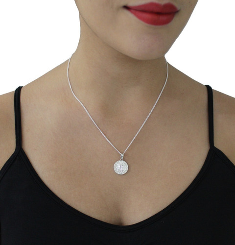 Dije Medalla San Benito Mediano De Plata .925 Agálea Joyería Color Plateado