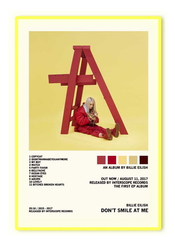 Cuadros Decorativos Luz Led Neon Tracklist Billie Eilish