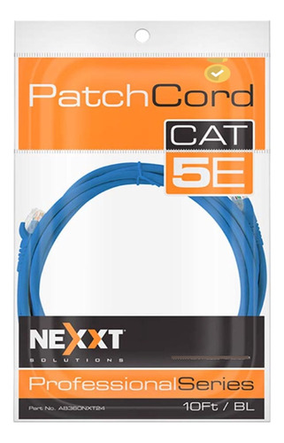 Cable De Red Utp Nexxt Patch Cord Azul Cat5e 10pies