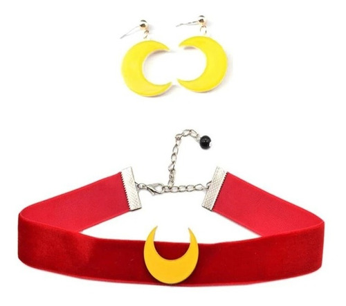 Sailor Moon Set Aros Y Collar Choker  Joyeria Joyas 