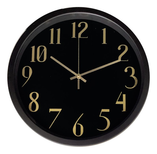 Reloj De Pared 25 Cm Negro