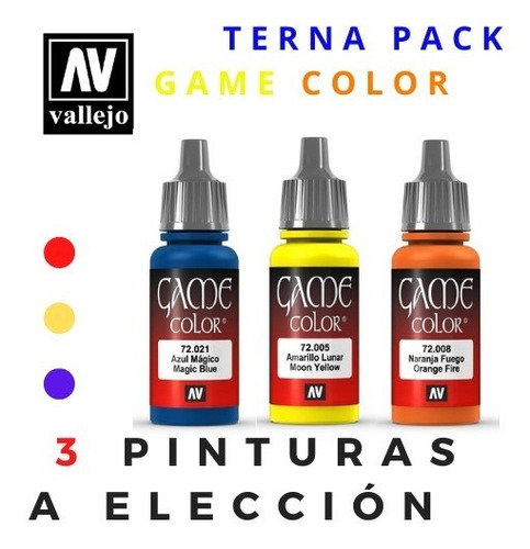 Pintura Acrílica Vallejo Game Color - Tri Pack  (3 Unidades)
