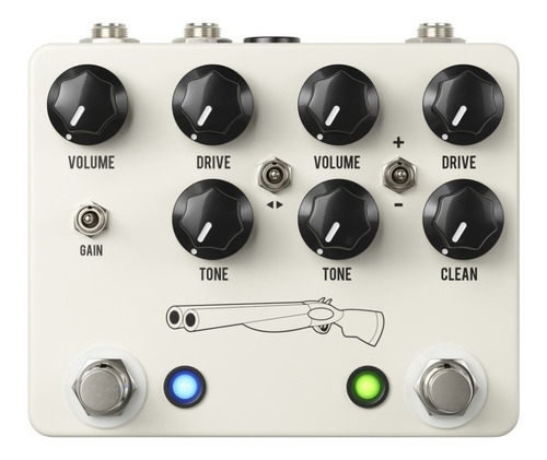 Pedal de efecto JHS Double Barrel V4  blanco