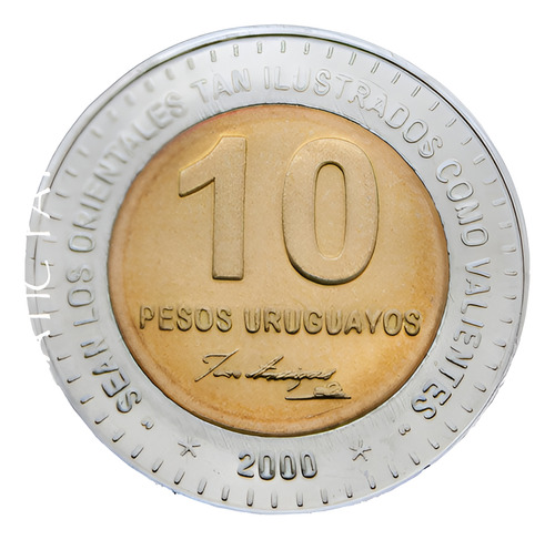 Moneda Uruguay 10 Pesos 2000 - Sin Circular - Unc