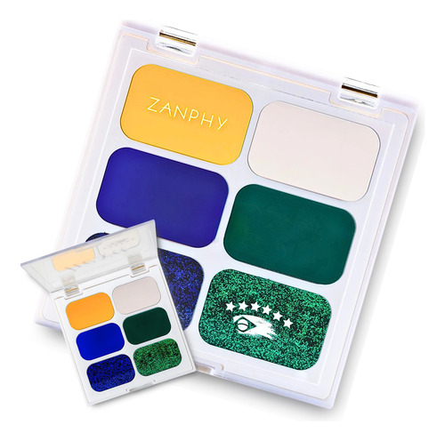 Kit 2 Paletas Multifuncional Zanphy Glitter Sombras Lábios Cor Amarelo