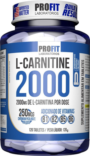 L-carnitina 2000 Queimador Gordura 120caps - Profit