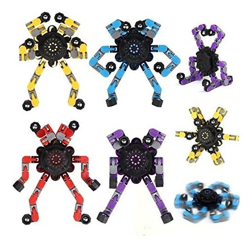 6 Pcs Robot Robot Transformable Fildget Spinner Para 8h8gx