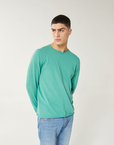 Sweater Hombre Kaleo Escote Redondo Algodón Verde Equus