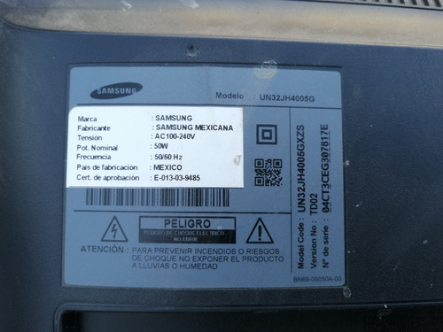 Televisor Samsung Un32jh4005g Ver Td02 En Desarme Trizada 