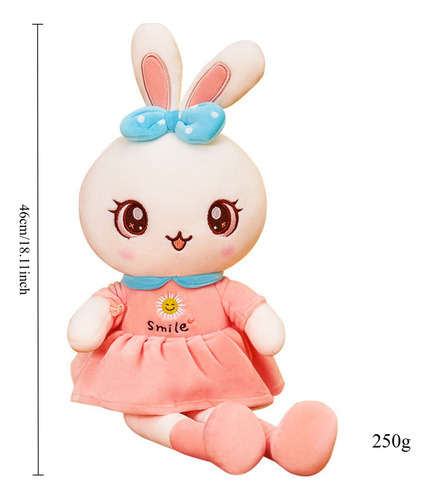 Un Bonito Conejo De Peluche Con Un Vestido Rosa De 46 Cm De