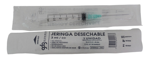 Jeringa Estéril Gidagus 3ml (caja 100 Und)