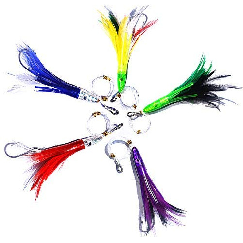 Señuelos De Pesca Plumas, 5 Colores, 6 Pulgadas, Señu...