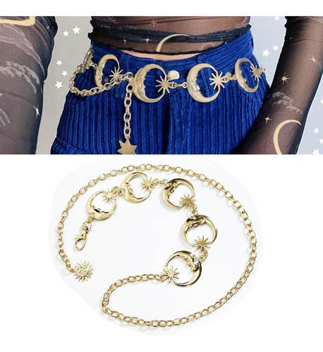 Cinturón De Metal Con Cadena De Cintura Punk Para Mujer
